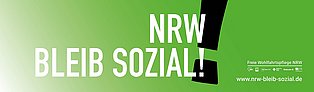 Banner mit Text NRW, bleib sozial!